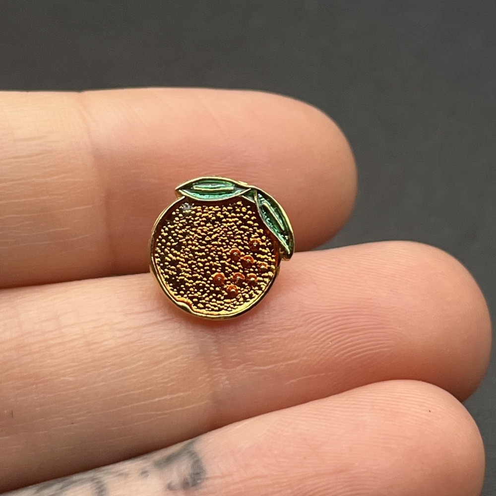 Orange Fruit Tiny Lapel Hat Pin
